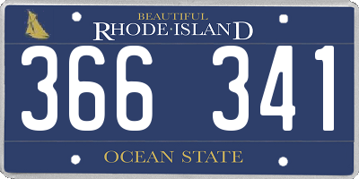 RI license plate 366341