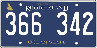 RI license plate 366342