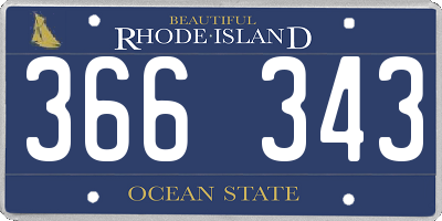 RI license plate 366343