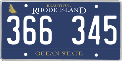 RI license plate 366345