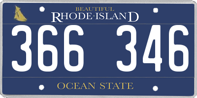 RI license plate 366346
