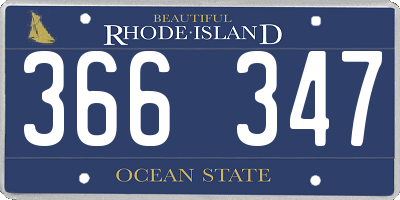 RI license plate 366347