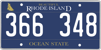 RI license plate 366348