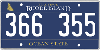 RI license plate 366355