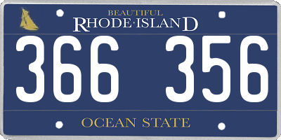 RI license plate 366356
