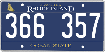 RI license plate 366357