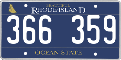 RI license plate 366359