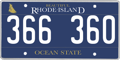 RI license plate 366360