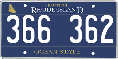 RI license plate 366362
