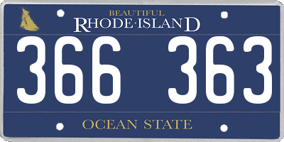 RI license plate 366363