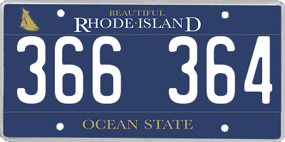 RI license plate 366364