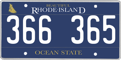RI license plate 366365