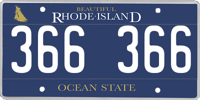 RI license plate 366366