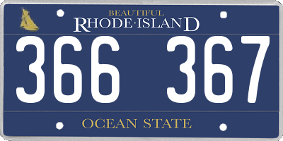 RI license plate 366367