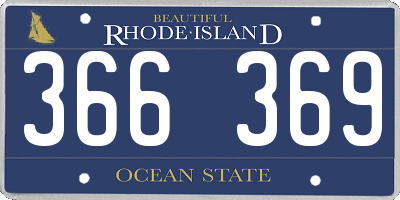 RI license plate 366369