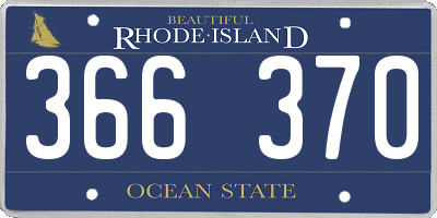 RI license plate 366370