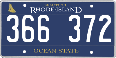 RI license plate 366372