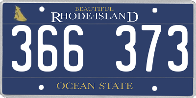 RI license plate 366373