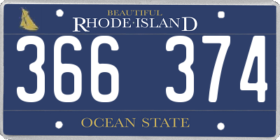 RI license plate 366374