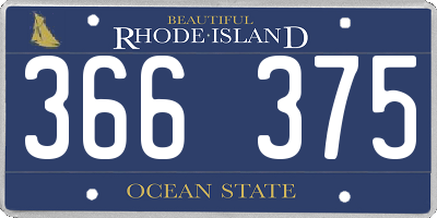 RI license plate 366375