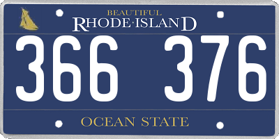 RI license plate 366376