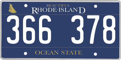 RI license plate 366378