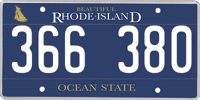 RI license plate 366380