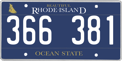 RI license plate 366381