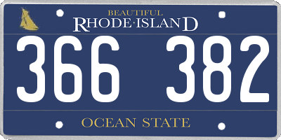 RI license plate 366382