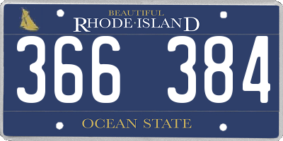 RI license plate 366384