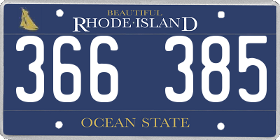 RI license plate 366385