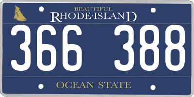 RI license plate 366388