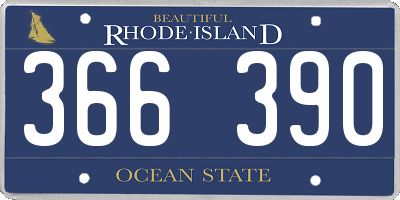 RI license plate 366390