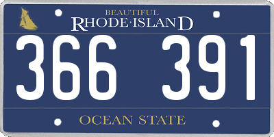RI license plate 366391