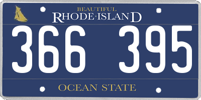 RI license plate 366395