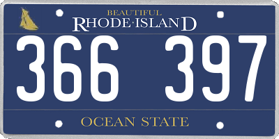 RI license plate 366397