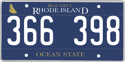 RI license plate 366398