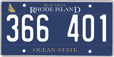 RI license plate 366401