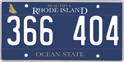 RI license plate 366404