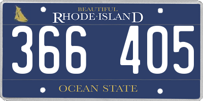 RI license plate 366405