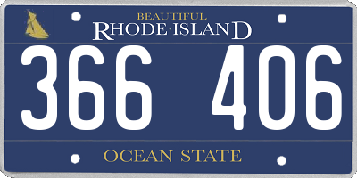 RI license plate 366406