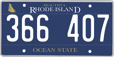 RI license plate 366407