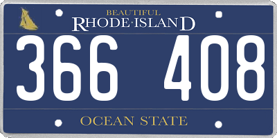 RI license plate 366408