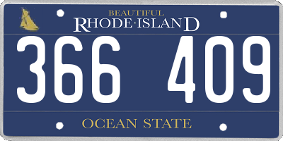 RI license plate 366409