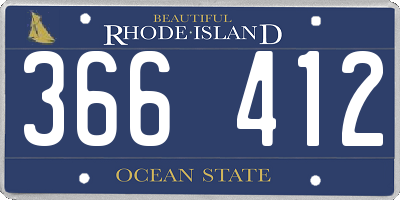 RI license plate 366412