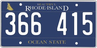 RI license plate 366415