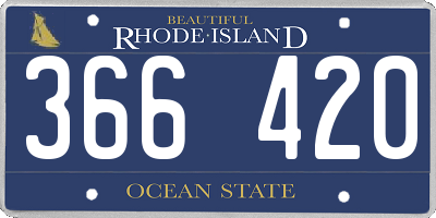 RI license plate 366420