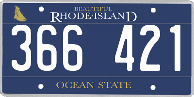 RI license plate 366421