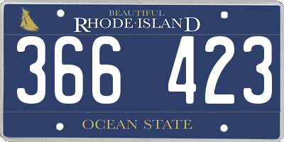RI license plate 366423