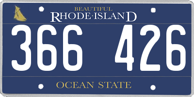 RI license plate 366426